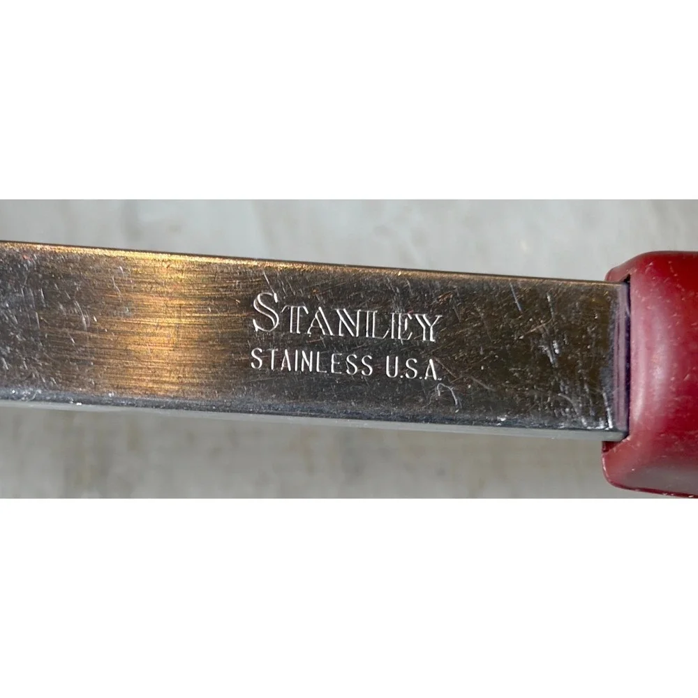 Vintage STANLEY Stainless Steel Ladle USA Cornucopia Fruit Harvest Print MCM